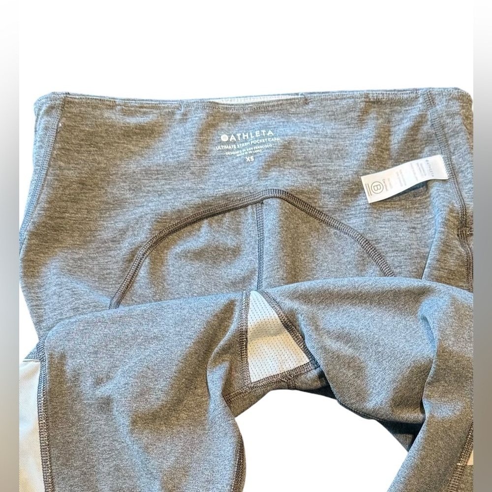 Athleta Ultimate Stash Pocket Capri Leggings Supersonic Gray Womens Size XS - Picture 4 of 8